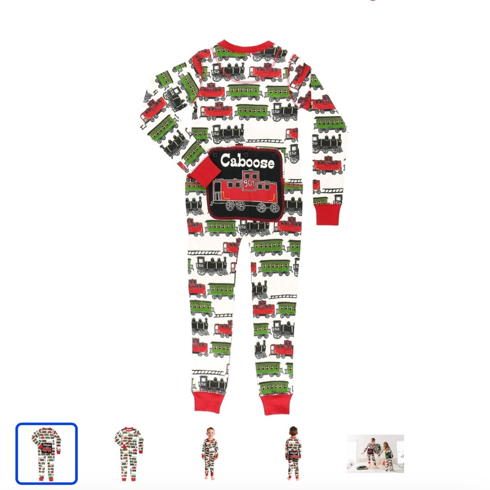 Lazy one Kids Train Pajamas - caboose NWT 12